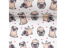 Baumwolle - Kim Mops weiß